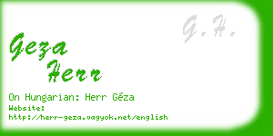 geza herr business card